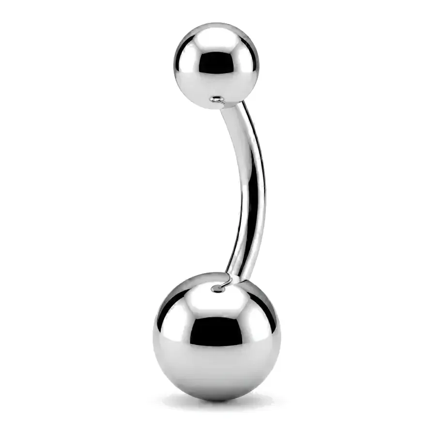 Bauchnabelpiercing mit Kugeln, Silber