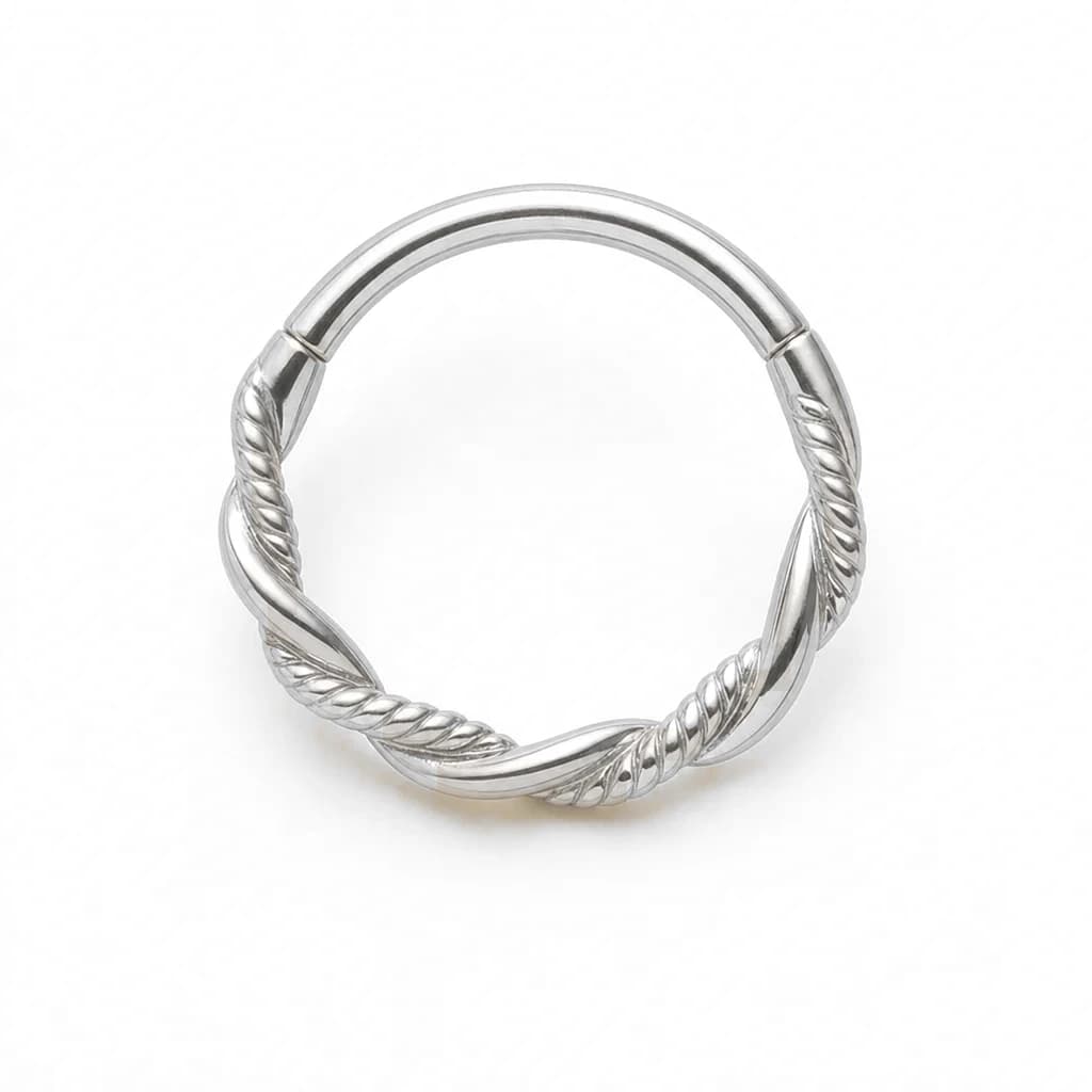 Clicker-Ring, doppelt gedreht, Silber