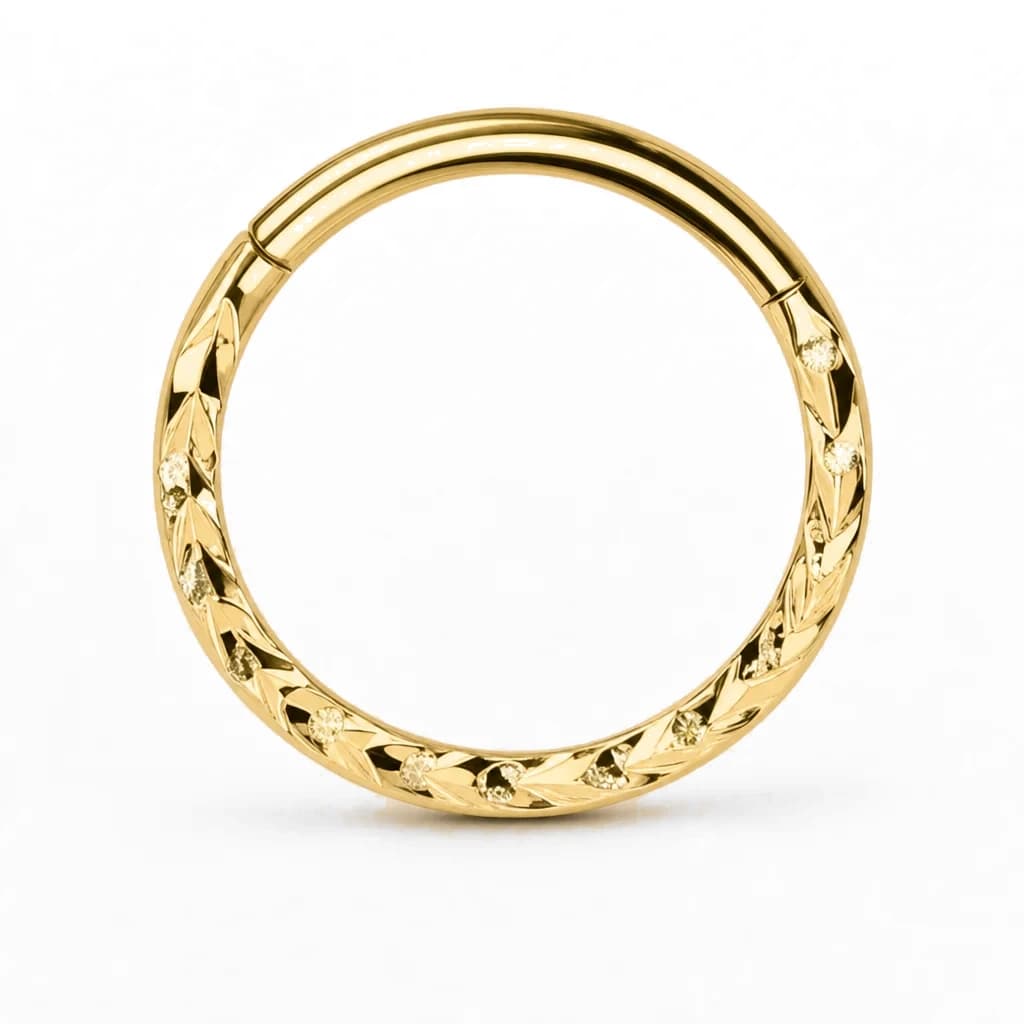 Clicker-Ring mit V-Schliff vorn, Gold