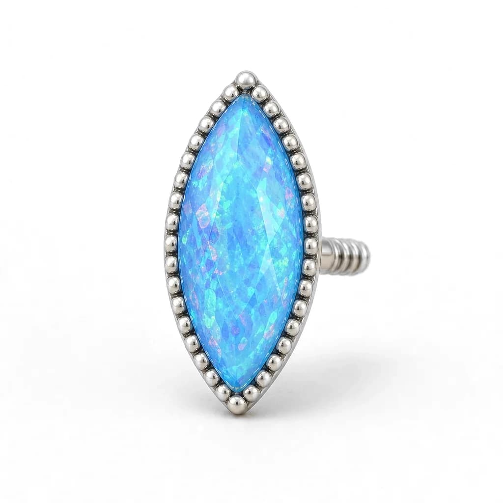 Aufsatz mit Innengewinde, Opal-Marquise
