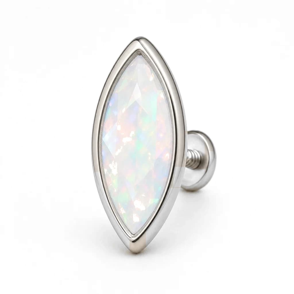 Aufsatz mit Innengewinde, Opal-Marquise