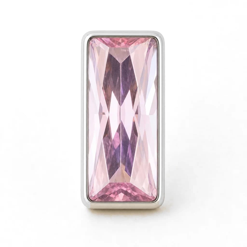 Aufsatz, Rechteck rosa Kristall