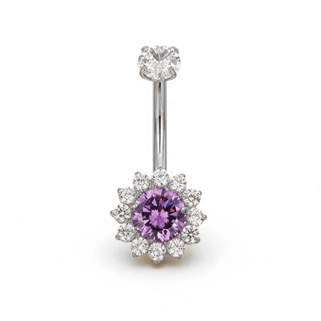 Bauchnabelpiercing mit Kristallblume