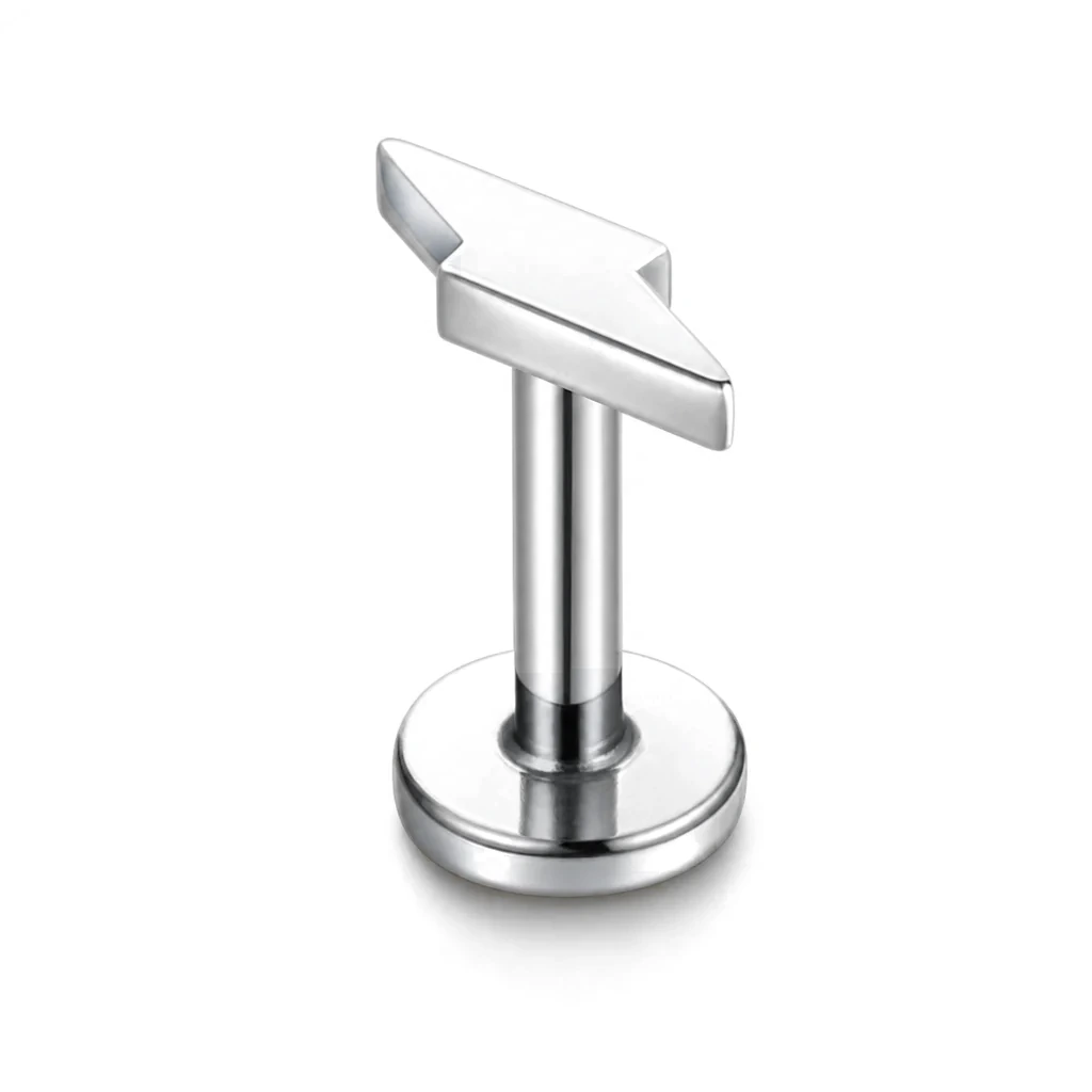 Labret mit Innengewinde, Blitz, Silber