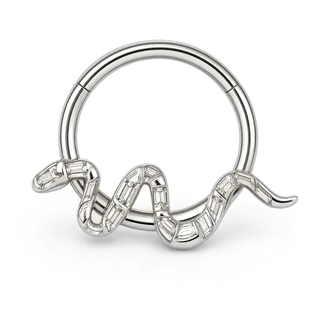Clicker-Ring Schlange, Silber