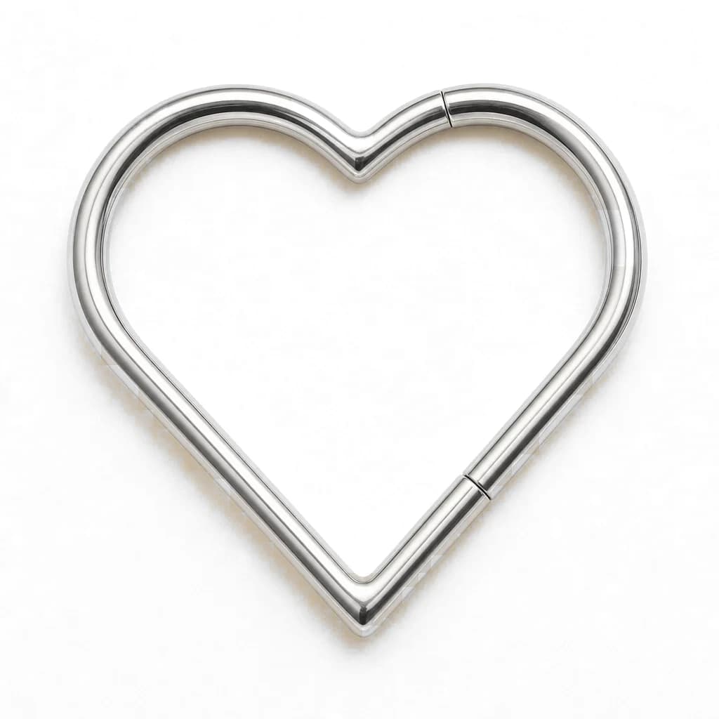 Clicker-Ring in Herzform, Silber