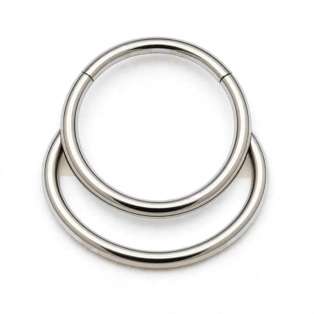 Clicker-Ring, doppellagig, Silber