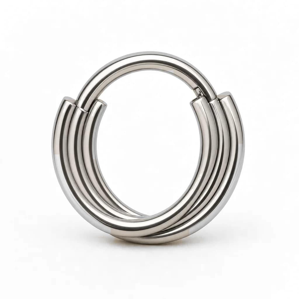 Clicker-Ring, dreifach gestapelt, Silber