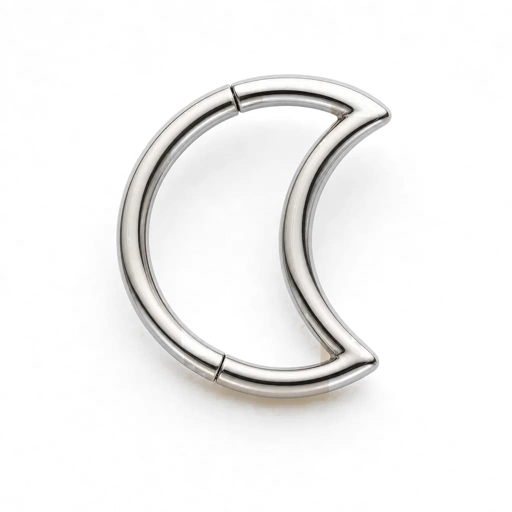 Clicker-Ring Mondsichel, Silber