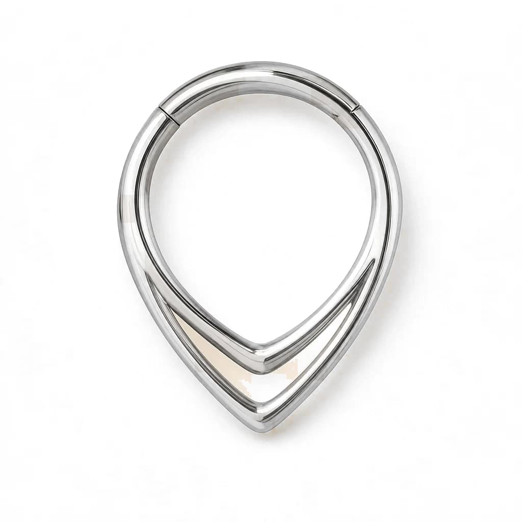 Clicker-Ring mit doppelter V-Linie, Silber