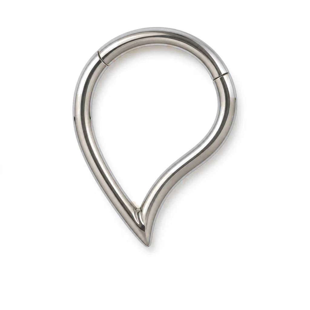Clicker-Ring in Cashew-Form, Silber